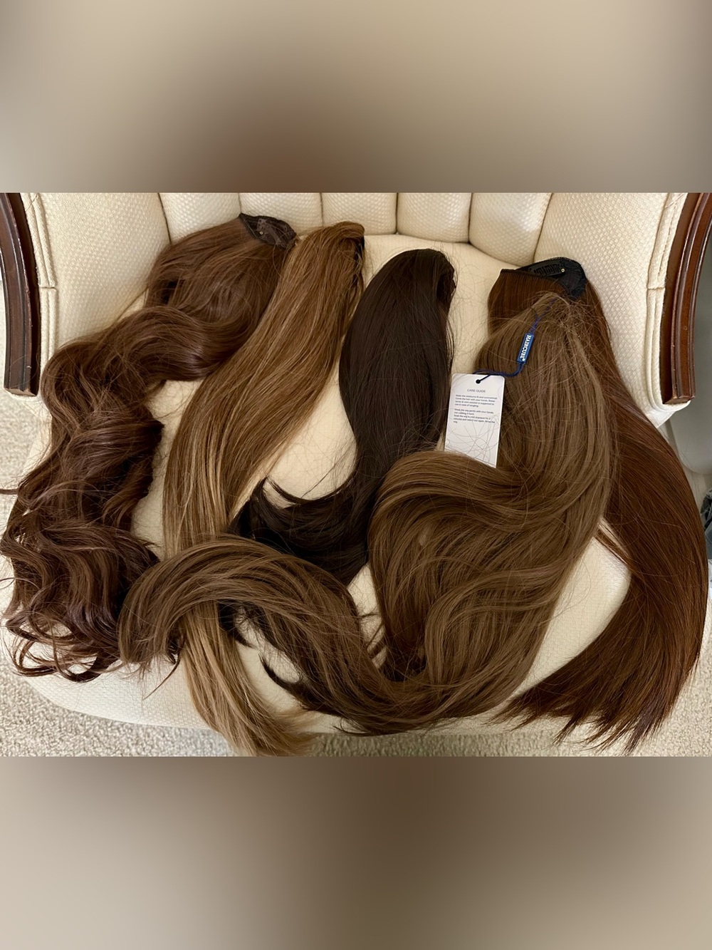 Hair Extension Bundle Brunette Hairpiece Bundle Weft and Clip Style Ponytail